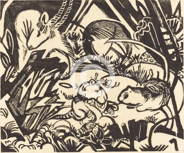 Animal Legend (Tierlegende), 1912. Creator: Franz Marc.