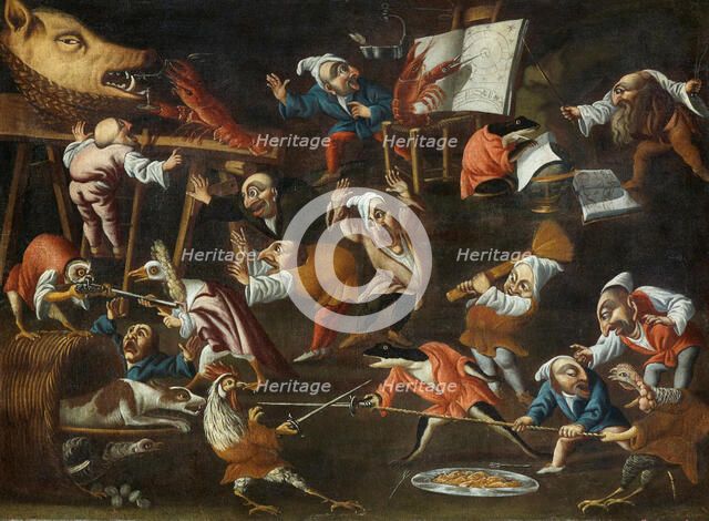 Animals and stylised figures, Second Half of the 17th cen.. Creator: Maestro della Fertilità dell'Uovo (active End of 17th cen.).