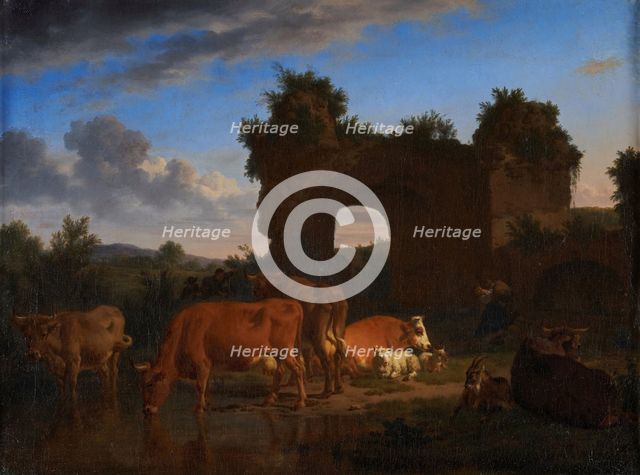 Animals at the river, between 1656 and 1672. Creator: Adriaen van de Velde.