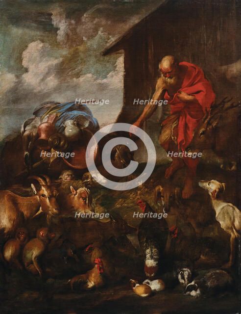 Animals Entering the Ark of Noah, Late 1650s-early 1660s. Creator: Castiglione; Giovanni Benedetto (1610-1665).