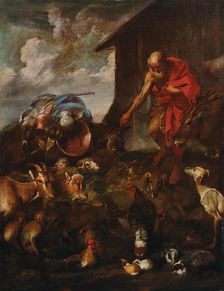 Animals Entering the Ark of Noah, Late 1650s-early 1660s. Creator: Castiglione; Giovanni Benedetto (1610-1665)