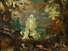 Animals in a Paradise Landscape, 1623. Creator: Savery, Roelant (1576-1639)