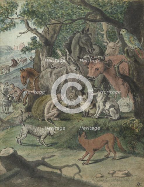 Animals playing dice, 1770-1808.  Creator: Jan Brandes.