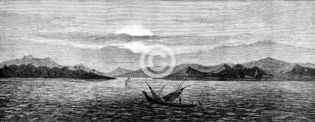 Anjer, on the Coast of Java, destroyed by the eruption, 1883. Creator: Unknown.