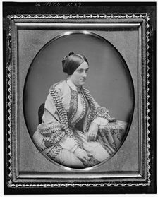 Ann Minerva "Nannie" Rodgers Macomb, three-quarter length portrait..., ca. 1850. Creator: Unknown