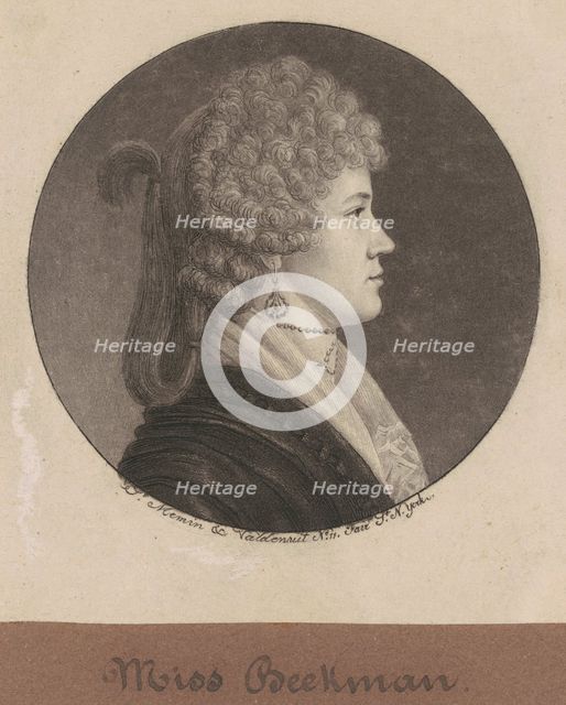 Ann Beekman, 1796-1797. Creator: Charles Balthazar Julien Févret de Saint-Mémin.