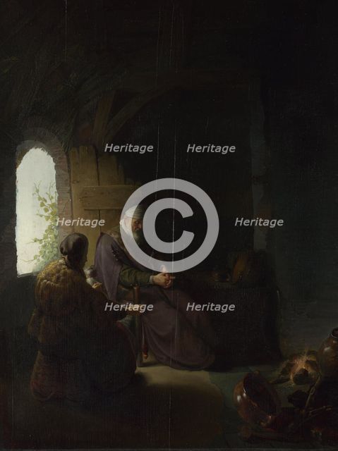 Anna and the Blind Tobit, c.1630. Artist: Rembrandt van Rhijn (1606-1669)