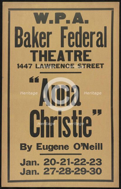 Anna Christie, Denver, 1938. Creator: Unknown.