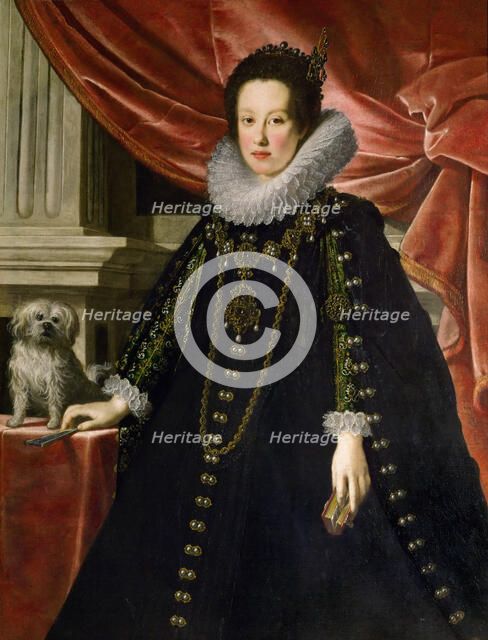 Anna de' Medici (1616-1676), Archduchess of Austria, with a Lap Dog , c.1630.