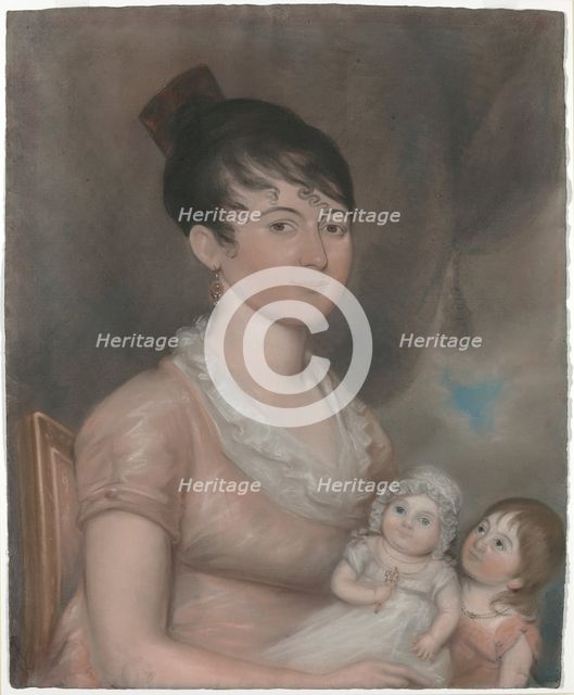 Anna Margaret Blake and Her Two Children, c. 1808. Creator: Unknown.