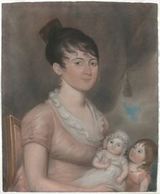 Anna Margaret Blake and Her Two Children, c. 1808. Creator: Unknown