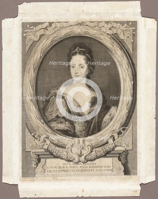 Anna Maria Luisa, 1730; published 1761. Creator: Georg Martin Preissler.