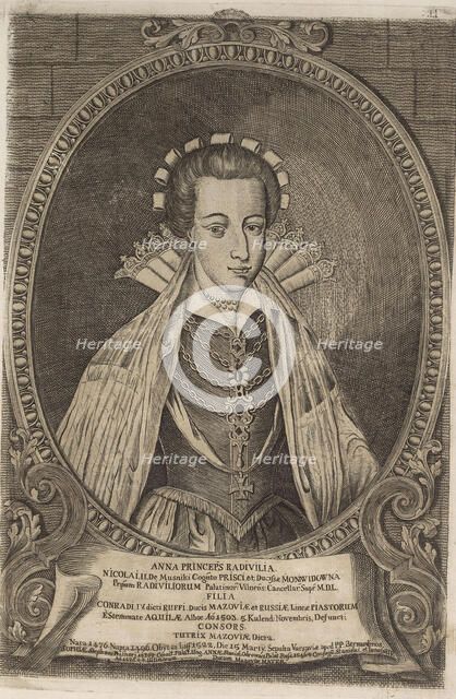 Anna Radziwill (1475/76-1522). From: Icones Familiae Ducalis Radivilianae, 1758.