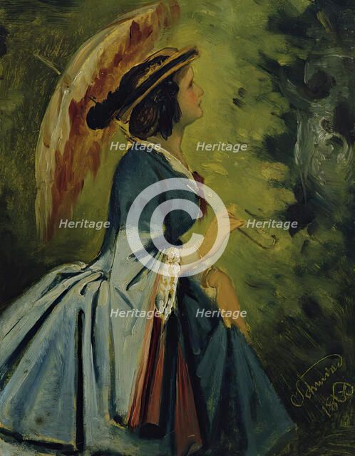 Anna Schwind, the artist's daughter, 1860. Creator: Moritz von Schwind.