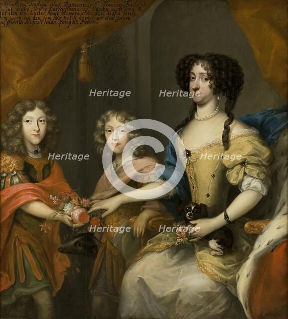 Anna Sofia of Denmark with her sons, late 17th-early 18th century.  Creator: David von Krafft.