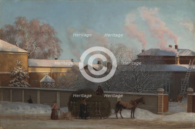 Annankatu on a Cold Winter Morning, 1868. Creator: Magnus von Wright.