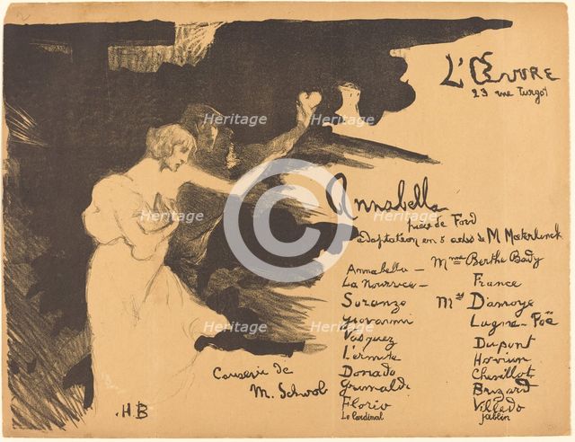 Annabella ('Tis Pity She's a Whore), 1894. Creator: Henry Bataille.