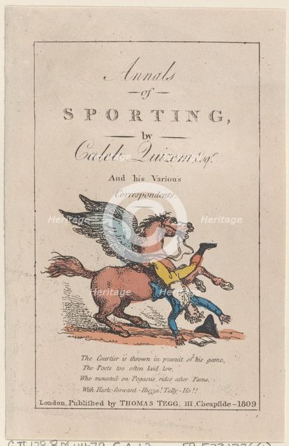 Annals of Sporting, 1809., 1809. Creator: Thomas Rowlandson.
