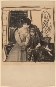 Anne and Her Mother, 1917. Creator: George Wesley Bellows