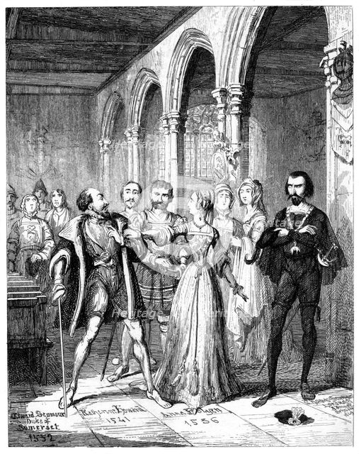 Anne Boleyn (1507-1536) and Edward Seymour (1506-1552), 19th century.Artist: George Cruikshank