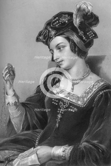 Anne Boleyn (1507-1536), the second wife of King Henry VIII, 1851.Artist: B Eyles