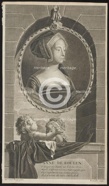 Anne Boleyn, 1697. Artist: Vermeulen, Cornelis Martinus (1644-1708)