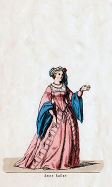 Anne Boleyn, costume design for Shakespeare's play, Henry VIII, 19th century