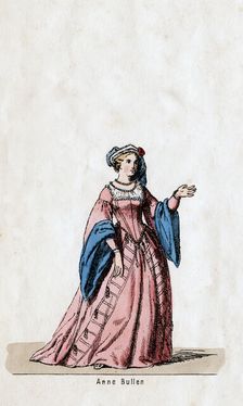 Anne Boleyn, costume design for Shakespeare's play, Henry VIII, 19th century