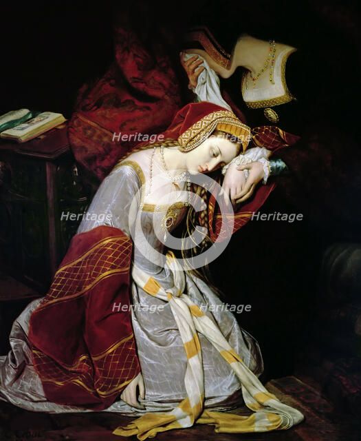 Anne Boleyn in the Tower of London. Artist: Cibot, Édouard (1799-1877)