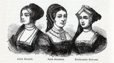 Anne Boleyn. Jane Seymour. Katharine Howard, 1882. Artist: Anonymous