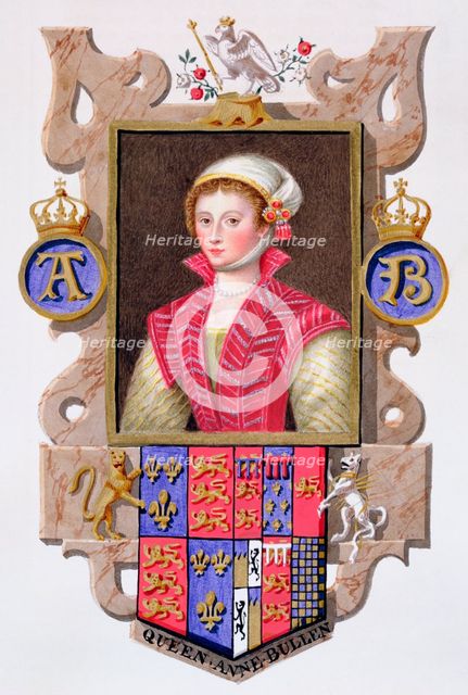 Anne Boleyn, second wife and Queen of Henry VIII, (1825). Creator: Sarah, Countess of Essex.