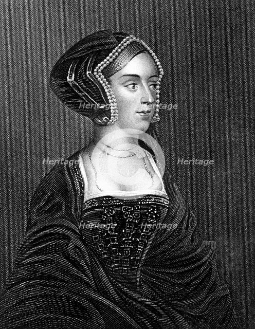 Anne Boleyn, second wife of Henry VIII, (19th century).Artist: Henry Thomas Ryall