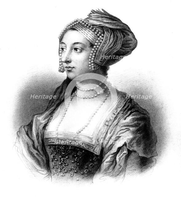 Anne Boleyn, second wife of Henry VIII, (19th century).Artist: S Freeman