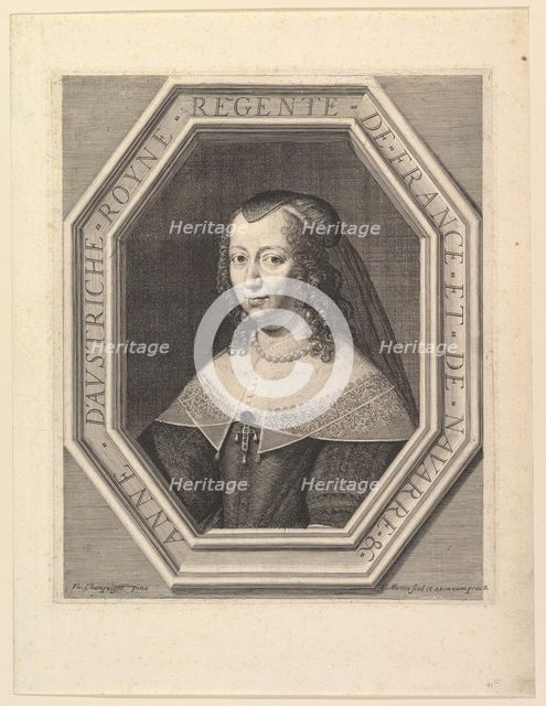 Anne d'Autriche, reine de France, en deuil de cour. Creator: Jean Morin.
