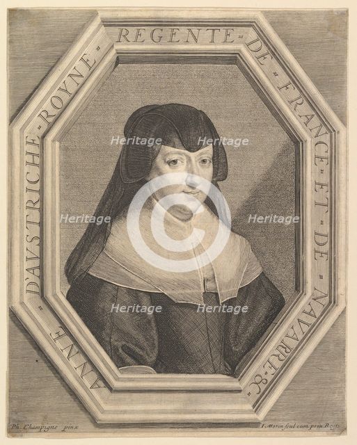 Anne d'Autriche, reine de France, en habit de deuil. Creator: Jean Morin.