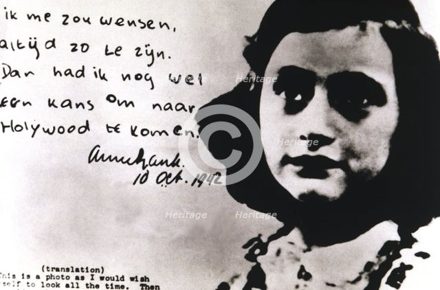 Anne Frank (Annelies Marie, called) (1929-1945), Jewish girl who died in the concentration camp o…