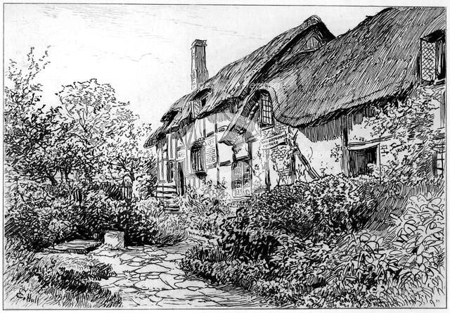 Anne Hathaway's cottage at Shottery, Stratford-upon-Avon, Warwickshire, 1885. Artist: Edward Hull