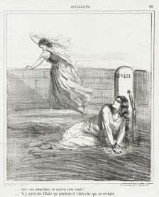 Anne, ma soeur Anne, ne vois-tu rien venir? -Si j'aperçois l'Italie qui poudroie et..., 1866. Creator: Cham