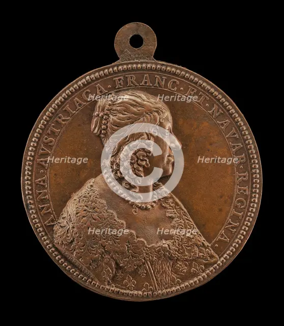 Anne of Austria, 1601-1666, Wife of King Louis XIII of France 1615 [obverse], 1642. Creator: Jean Darmand.