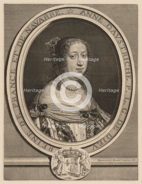 Anne of Austria, Queen of France, 1660. Creator: Robert Nanteuil (French, 1623-1678).