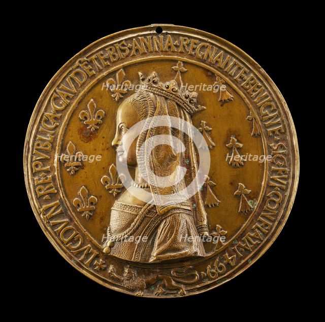 Anne of Brittany, 1477-1514, Wife of Louis XII 1498 [reverse], 1499/1500. Creators: Nicolas Le Clerc, Jean van Saint-Priest.