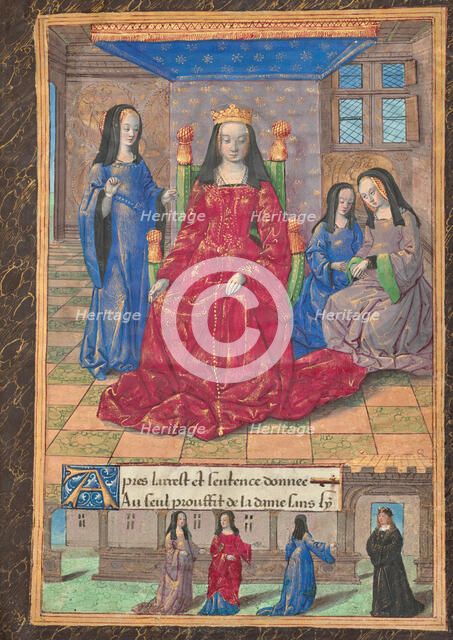 Anne of Brittany Enthroned and Accompanied by Her Ladies-in-Waiting, about 1493. Creator: Master of the Chronique Scandaleuse.