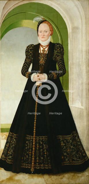 Anne of Denmark (1532-1585), Electress of Saxony, after 1565. Creator: Cranach, Lucas, the Younger (1515-1586).