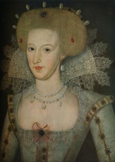 Anne of Denmark (1574-1619), queen consort of King James I 17th century. Artist: Marcus Gheeraerts, the Younger