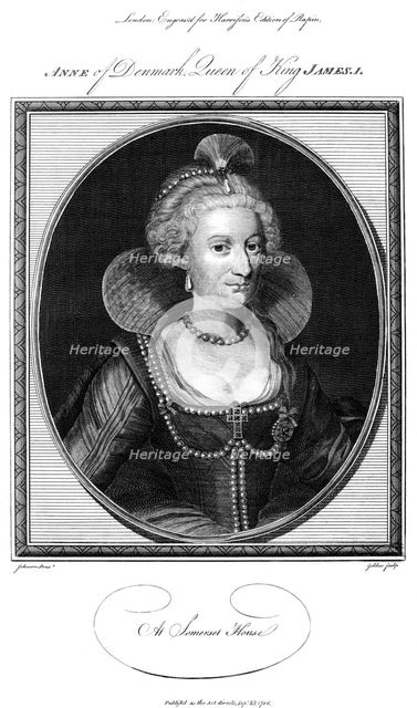 Anne of Denmark (1574-1619), queen consort of King James I, 1786.Artist: John Goldar