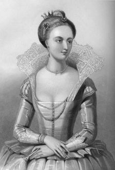 Anne of Denmark (1665-1714), queen consort of King James I, 1851.Artist: WH Mote