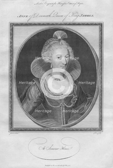 Anne of Denmark, Queen of King James I, 1786.  Artist: Anon.