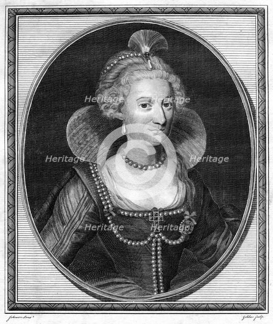 Anne of Denmark, queen consort of King James I of England and VI of Scotland, 1786.Artist: Goldar