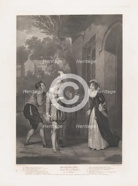 Anne Page, Slender and Shallow (Shakespeare, Merry Wives of..., first published 1792; reissued 1852. Creator: Peter Simon.