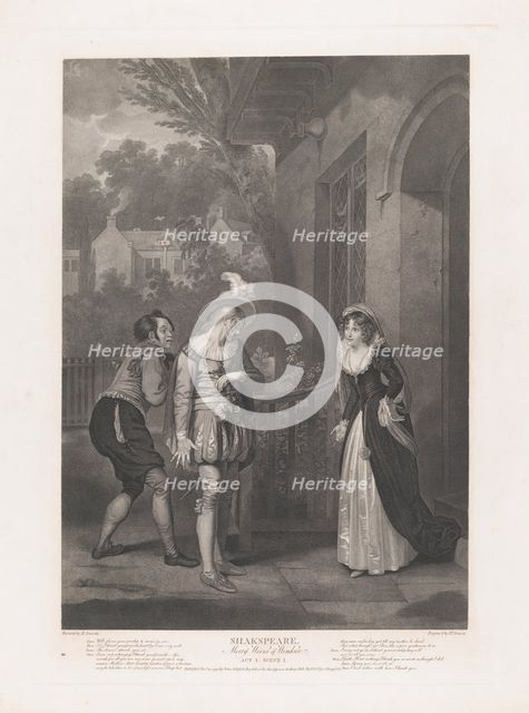 Anne Page, Slender and Shallow (Shakespeare, Merry Wives of..., first published 1792; reissued 1852. Creator: Peter Simon.
